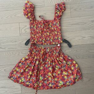 Floral Red Two-Piece Set